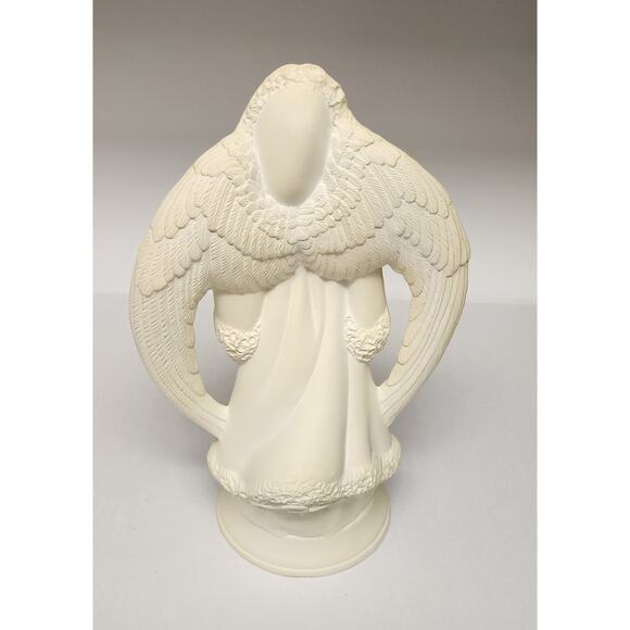 Bisque Ceramic Figurines Angels with Horn Ready To Paint Christmas, Holiday Deco - Picture 10 of 16